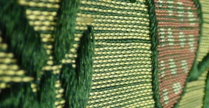 Brocatel silk textile detail